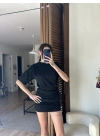 Avena Drape Detaylı Elbise Siyah