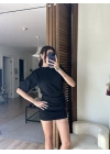 Avena Drape Detaylı Elbise Siyah