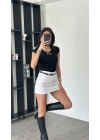 Becca Beyaz Denim Etek
