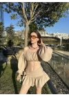 Bej Büstiyerli Pareo Takım