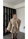 Bej Venna Kuşaklı Kaşe Panço Kaban