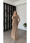 Bej Zey Tasarım Bağcıklı Takım