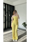 Belle Sarı Asimetrik 2li Takım