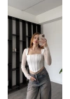 Beyaz Kayle Tül Detay Korse