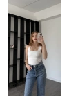 Beyaz Lancel Astarlı Boyundan Askılı Basic Bluz