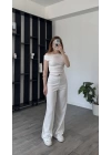 Beyaz Leila Düşük Omuzlu 2’li Takım