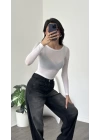 Beyaz Orj Oys Etiketli Yumuşak Dokulu Transparan Bluz