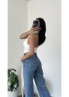 Beyaz Sophia Sırt Dekolteli Bluz