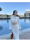 Beyaz Sunny Örgü Pareo Takım