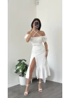 Beyaz Talia Etek Büstiyer Takım