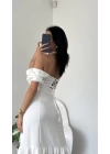 Beyaz Talia Etek Büstiyer Takım