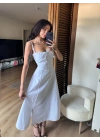 Bianca Korse Elbise Beyaz