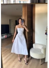 Bianca Korse Elbise Beyaz