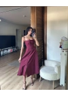 Bianca Korse Elbise Bordo
