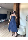 Bianca Korse Elbise Lacivert