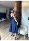 Bianca Korse Elbise Lacivert