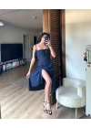 Bianca Korse Elbise Lacivert