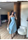 Bianca Korse Elbise Mavi