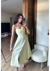 Bianca Korse Elbise Sarı