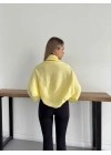 Bolero Detaylı Triko İkili Takım Sarı