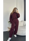 Bordo Baggy 2’li Sweat - Eşofman Takım