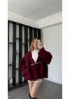 Bordo Elira Kalın Ceket Hırka