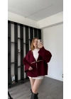 Bordo Elira Kalın Ceket Hırka