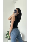 Claire Siyah Düğmeli Yelek