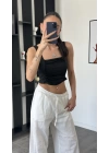 Corey Siyah Drape Detay Bluz