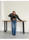 Crop Kaşe Ceket Antrasit
