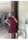 Daisy Vatkalı Elbise Bordo