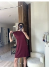 Daisy Vatkalı Elbise Bordo