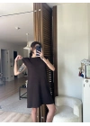 Daisy Vatkalı Elbise Kahverengi