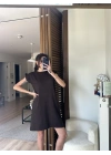 Daisy Vatkalı Elbise Kahverengi