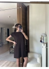 Daisy Vatkalı Elbise Kahverengi