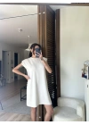 Daisy Vatkalı Elbise Krem