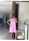 Daisy Vatkalı Elbise Pembe