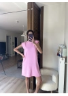 Daisy Vatkalı Elbise Pembe