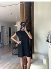 Daisy Vatkalı Elbise Siyah