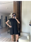Daisy Vatkalı Elbise Siyah