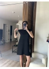 Daisy Vatkalı Elbise Siyah