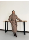 Dik Yaka Long Kaşe Kaban Vizon