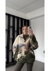Doğa Desen Oys Marka Muadil Peluş Sweatshirt