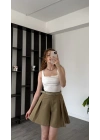 Edna Yeşil Kemerli Şehir Boy Şort
