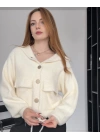 Ekru Jenny Düğmeli Yumoş Ceket