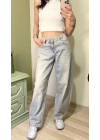 Eskitme Buz Mavi Baggy Jean