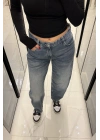 Eskitme İndigo Baggy Jean