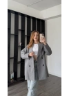 Gri Aida Premium Kaşe Kaban
