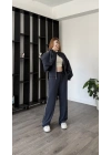Antrasit Luvy Modal Şeritli Takım