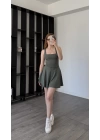 Haki Milly Cepli Şortlu Elbise
